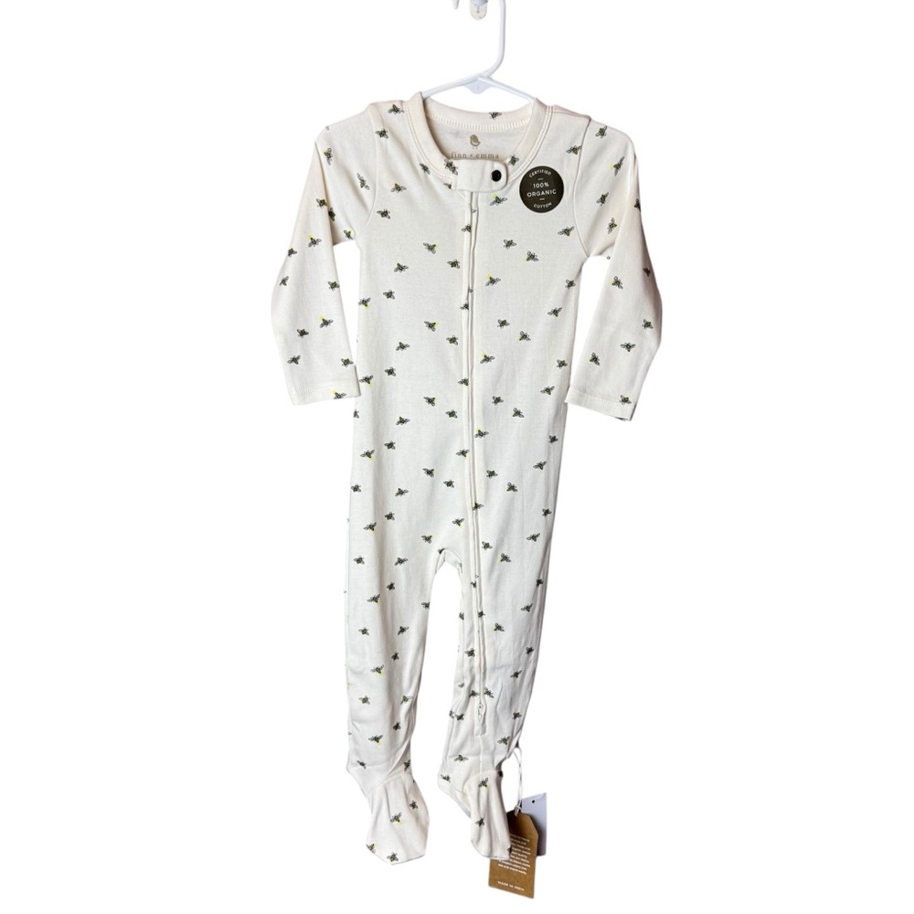 NWT Finn + Emma Busy Bees Footie 9-12M